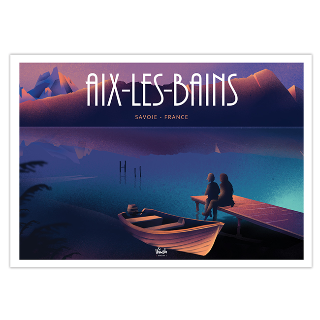 Aix-les-Bains : Lac du Bourget de nuit